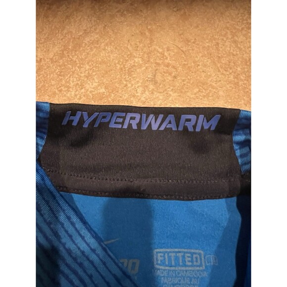 Nike Shirt Mens Small Pro Combat Hyperwarm Fitted Blue Athletic Running Gym - Picture 3 of 9